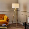 Textilná stojacia lampa Rothfels Mayralis Tripod mosadz
