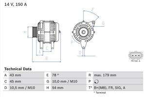 BOSCH Alternátor 0 986 049 161