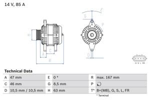 BOSCH Alternátor 0 986 080 480