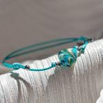 Lampglas Náramok s 24-karátovým zlatom v perle Lampglas Turquoise Emotion BLH51/CHI