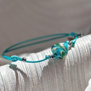 Lampglas Náramok s 24-karátovým zlatom v perle Lampglas Turquoise Emotion BLH51/CHI