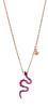 Emporio Armani Dámsky pozlátený náhrdelník Had s fuchsiovými zirkónmi EG3613221