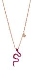 Emporio Armani Dámsky pozlátený náhrdelník Had s fuchsiovými zirkónmi EG3613221