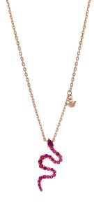 Emporio Armani Dámsky pozlátený náhrdelník Had s fuchsiovými zirkónmi EG3613221
