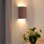 Nástenné svietidlo Celine, Soro, ružová farba, látka, E27