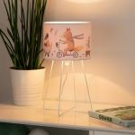 Detská stolová lampa Ferdi, textil, kov, biela, farebná