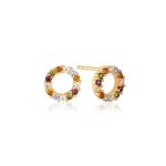 Sif Jakobs Pozlátené náušnice s farebnými kubickými zirkónmi Biella SJ-E337-ACZ-YG