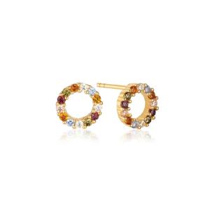 Sif Jakobs Pozlátené náušnice s farebnými kubickými zirkónmi Biella SJ-E337-ACZ-YG
