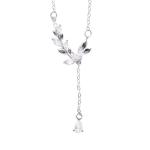 Oliver Weber Módny strieborný náhrdelník s kryštálmi Gentle 61318 (retiazka, prívesok)