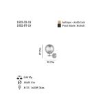 Nástenné svietidlo Portemo, dymová sivá/niklová, výška 27 cm, sklo