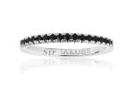 Sif Jakobs Strieborný prsteň s čiernymi kubickými zirkónmi Ellera SJ-R2869-BK 50 mm