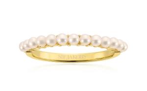 Sif Jakobs Pôvabný pozlátený s pravými perlami Ellera SJ-R2869-P-YG 54 mm