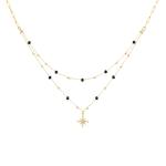 Pierre Lannier Štýlový pozlátený náhrdelník s korálkami Hviezda Australe BJ22A4231