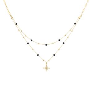 Pierre Lannier Štýlový pozlátený náhrdelník s korálkami Hviezda Australe BJ22A4231