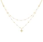 Pierre Lannier Štýlový pozlátený náhrdelník s korálkami Hviezda Australe BJ22A4251