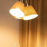 Závesné svietidlo Boho, 3 svetlá, krémová/béžová, juta