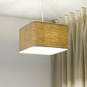 Závesné svetlo Kwadro, béžová farba, 40 x 40 cm, jutová tkanina