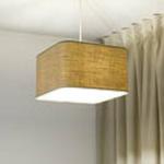 Závesné svetlo Kwadro, béžová farba, 40 x 40 cm, jutová tkanina