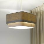 Závesné svietidlo Kwadro Duo, krémová/béžová, 50x50cm, ľan