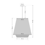 Závesné svetlo Sensei doblo, krémová/zelená, Ø 50 cm, textil