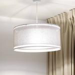 Závesné svetlo Duo Den Light, strieborno-sivé, Ø 50 cm, ľan, PVC