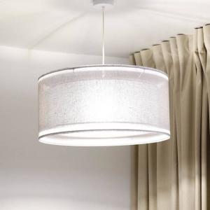 Závesné svetlo Duo Den Light, strieborno-sivé, Ø 50 cm, ľan, PVC