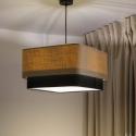 Závesné svietidlo Kwadro Duo, čierna/béžová, 50x50cm, juta/satén