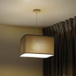 Závesné svetlo Kwadro, sivé, 40 x 40 cm, velúrová tkanina