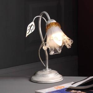 Stolová lampa Lancia, farba slonovej kosti, 1 svetlo, železo, sklo