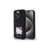 Hello Kitty Liquid Silicone Daydreaming Logo Zadní Kryt pro iPhone 15 Pro Black (pošk. balenie)