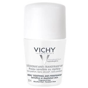 Vichy Dezodorant-Antiperspirant 48h roll-on pre citlivú alebo depilovanú pokožku (Soothing Anti-Perspirant) 50 ml