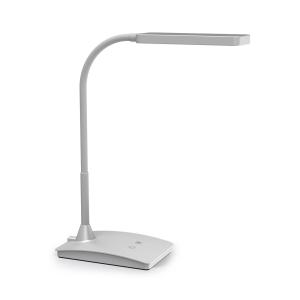 LED stolná lampa MAULpearly, strieborná, 38 cm, stmievateľné, CCT