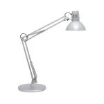 Stolná lampa MAULstudy, strieborná farba, 49 cm, stojan