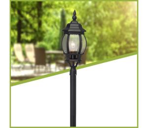 Brilliant Brilliant - Vonkajšia lampa ISTRIA 1xE27/60W/230V 112 cm IP23 čierna