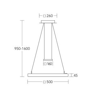 HerzBlut LED závesné svetlo Leonora, drevo, 50 cm, stmievateľné