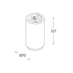 Stropné svietidlo Propilei, biele/čierne/mosadzné/medené, omietka