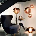 Stojacia lampa Tom Dixon Melt, medená farba, výška 165 cm, oceľ