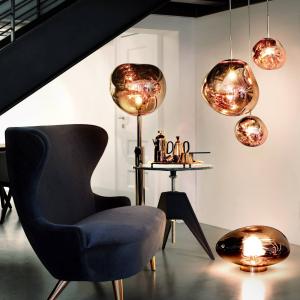 Stojacia lampa Tom Dixon Melt, medená farba, výška 165 cm, oceľ