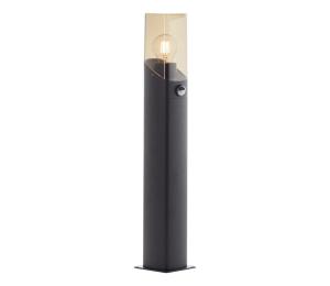 Brilliant Brilliant - Vonkajšia lampa so senzorom MINOU 1xE27/10W/230V IP44 čierna/dymová