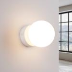 Nástenné svietidlo You, biele, Ø 12 cm, oceľ/sklo