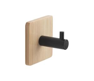 Gedy Gedy - Samolepiaci vešiak na uteráky HIMALAYA čierna/bambus