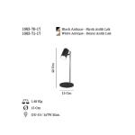 Stolná lampa Lume, čierna/zlatá antika, výška 42 cm, kov