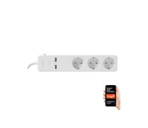 Predlžovací kábel SMART s vypínačom 1,5m + 2xUSB/Wi-Fi Tuya SCHUKO