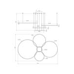 LED závesné svietidlo Saturno, 4-pl., čierne, kov, 4 000 K