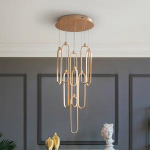 LED závesné svietidlo Colette, 9-pl., okrúhle, ružové zlato