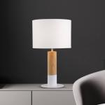 Stolová lampa Carroll, drevo svetlé/biele, výška 43 cm, látka