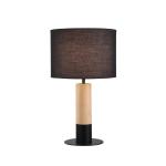 Stolová lampa Carroll, drevo svetlé/čierne, výška 43 cm, látka