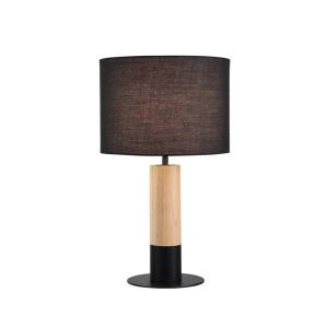 Stolová lampa Carroll, drevo svetlé/čierne, výška 43 cm, látka
