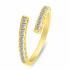 Brilio Silver Jemný pozlátený otvorený prsteň so zirkónmi RI144Y 55 mm