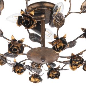 Stropné svietidlo Carolina, bronzová farba, 3 svetlá, železo